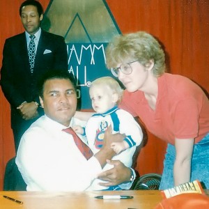 Muhammad Ali poses with my son and me on November 21, 1989 in Dallas.